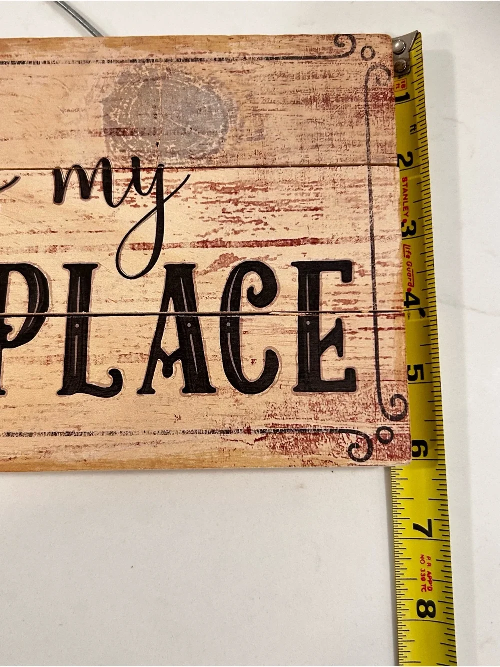 This Is My Happy Place Wood Sign - Black Text on reclaimed wood